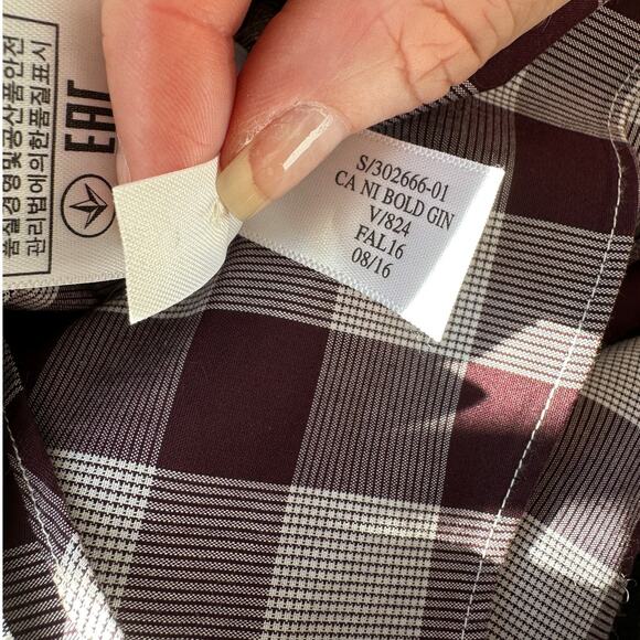 Banana Republic Men's Camden Fit Purple & White Plaid Button Shirt XL - Picture 11 of 14